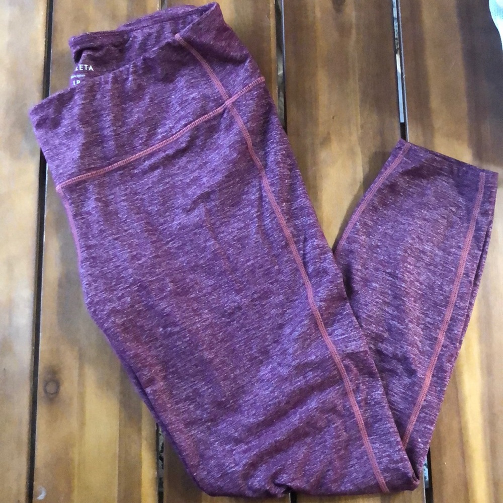 Maroon Heathered Athleta Leggings
